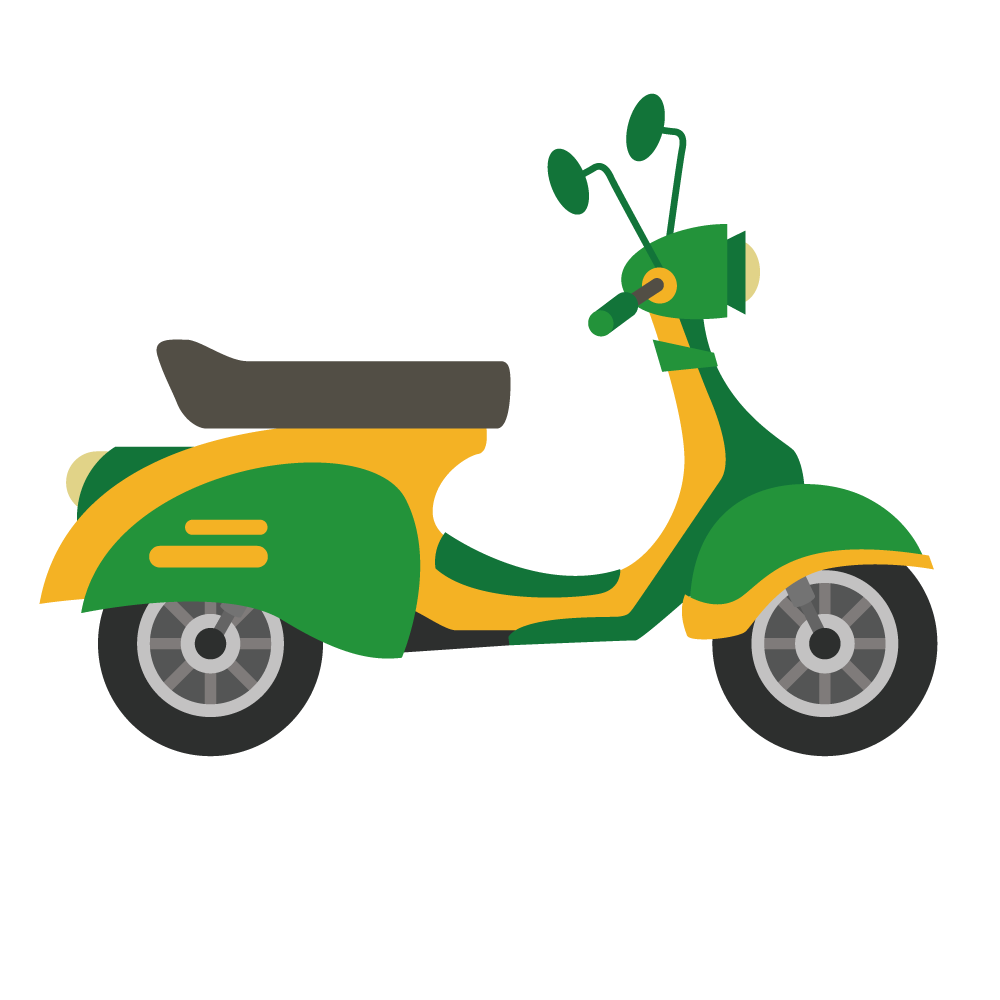 scooter hijau